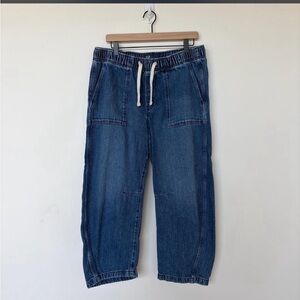 GAP Blue Denim Pull-On barrel jeans